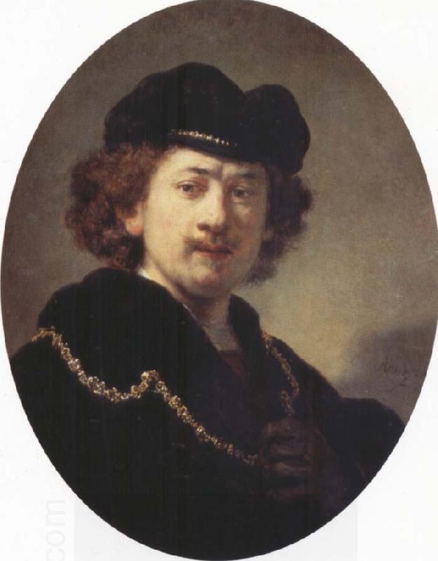 REMBRANDT Harmenszoon van Rijn Self-Portrait with Hat and Gold Chain China oil painting art